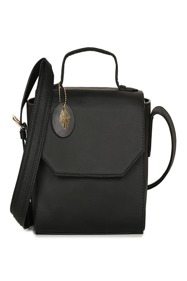 Green Hermitage Asteria Vegan Leather Satchel/Crossbody Bags (Black)