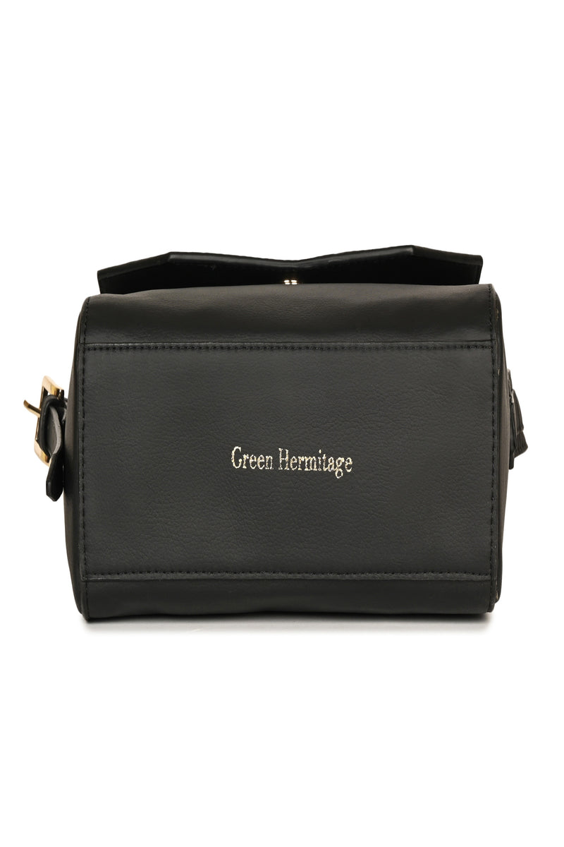 Green Hermitage Asteria Vegan Leather Satchel/Crossbody Bags (Black)
