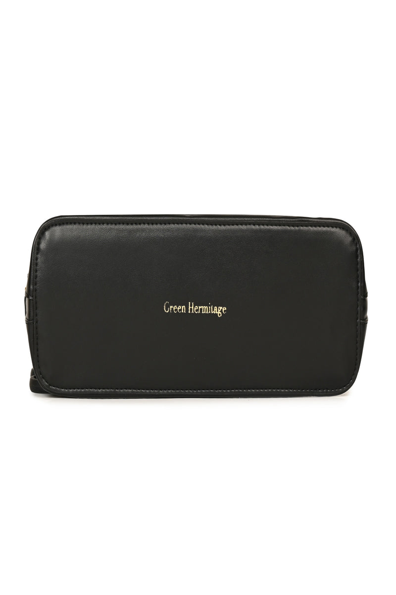 Green Hermitage Theia Vegan Leather Shoulder Bag (Black)