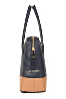 Green Hermitage Vanadey Vegan Leather Satchel/Crossbody Bag (Navy Blue & Caramel)