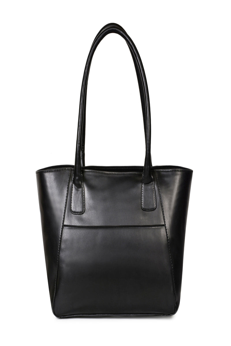 Green Hermitage Athena Vegan Leather Tote Bag (Black)