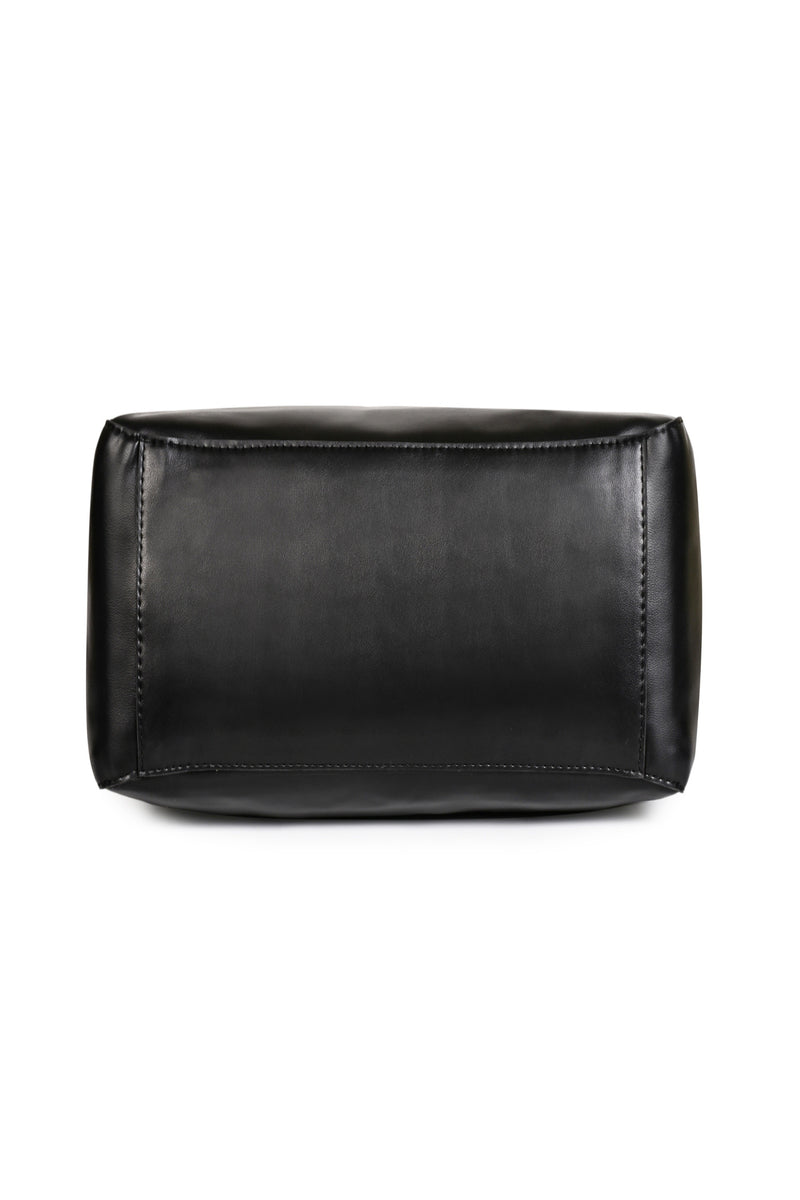 Green Hermitage Athena Vegan Leather Tote Bag (Black)