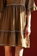 Studio Amala Espresso Bliss Brown Cotton Mini Dress