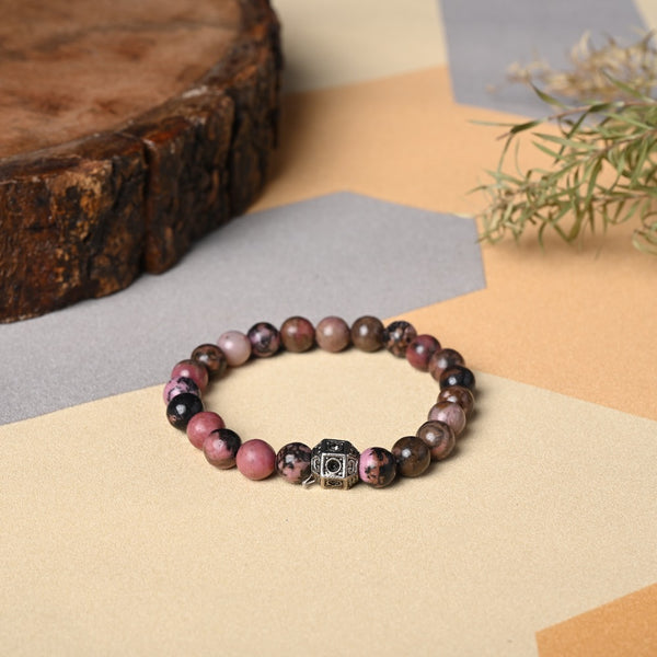 Gemstone Healing Bracelet Rhodonite helps in achieve goal ang good during time of transformation, it bring sympathy and empathy towards other