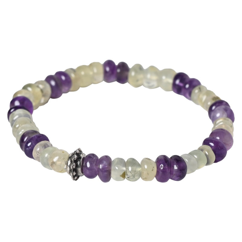 Elevate their Spirits with our Amethyst and Prehnite Healing Gemstone Bracelet - A Perfect Gift for Your Loved One"