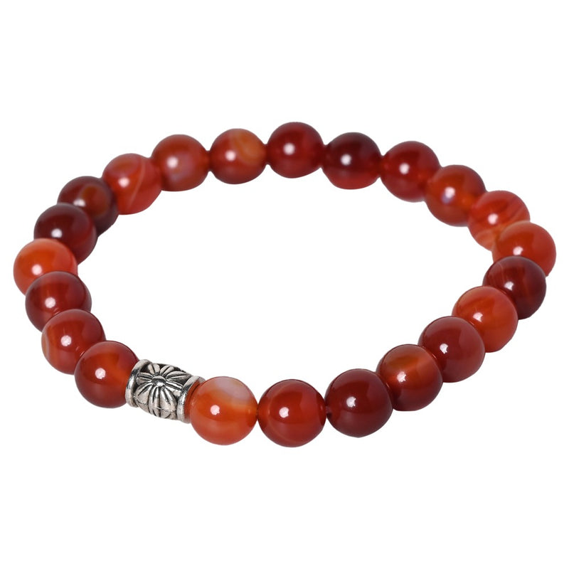 Gemstone bracelet Carnelian stone is life-force, vitality and energy, strengthen Sacral Chakra and help in balancing energy