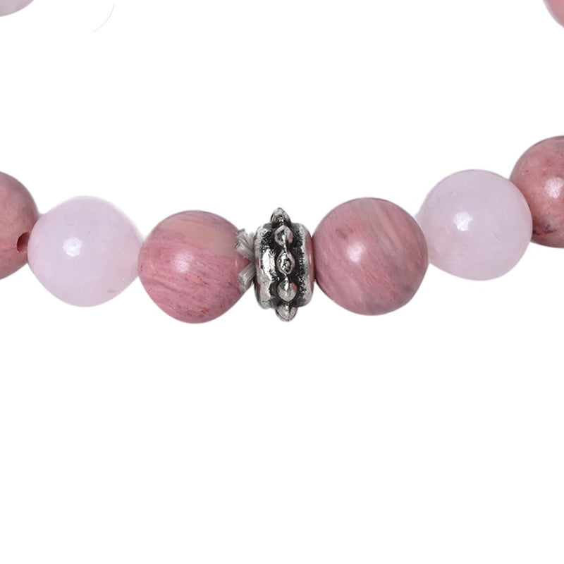 Healing gemstone bracelet Rose Quartz and Rhodonite