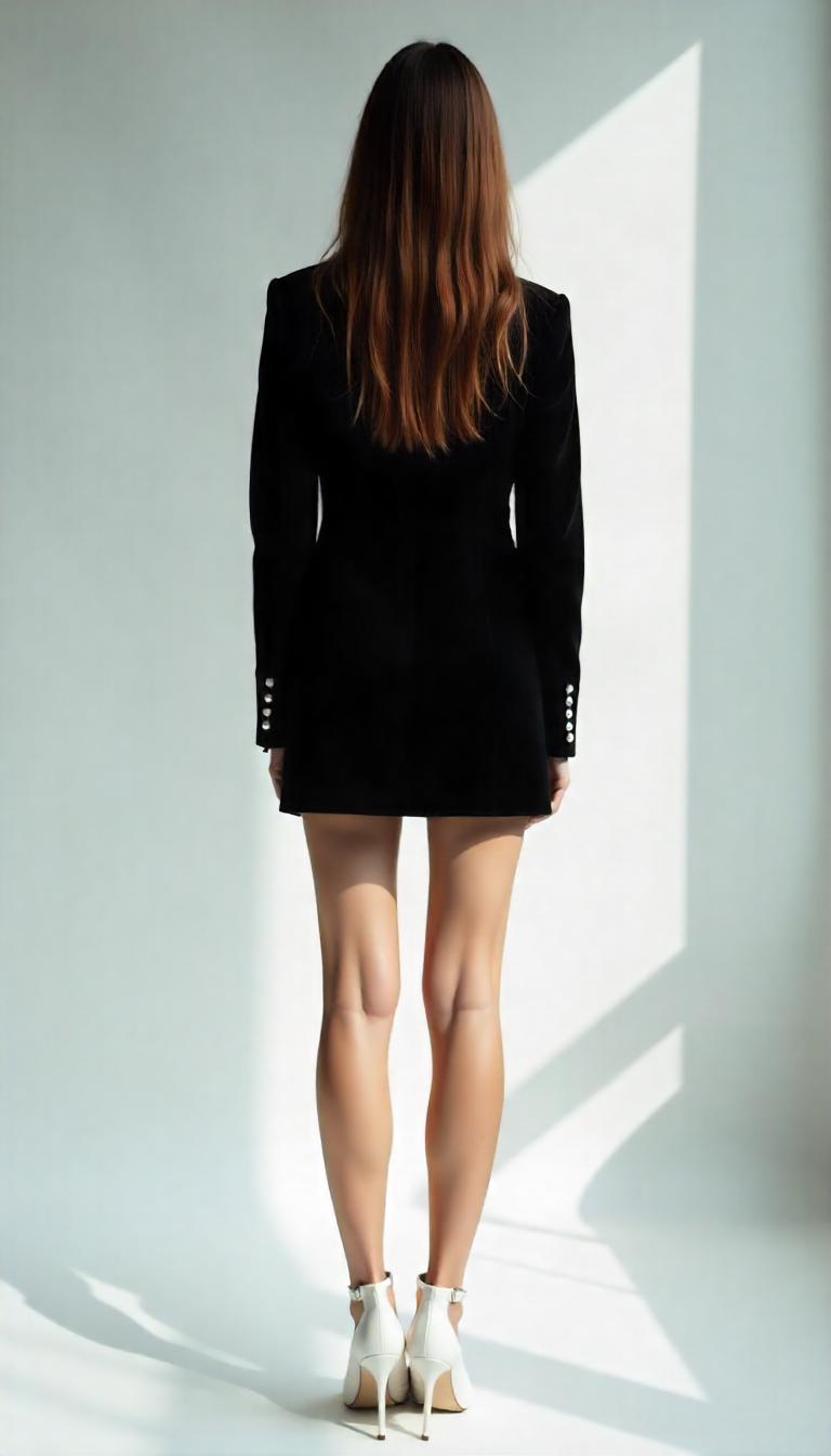 Black Velvet Blazer Dress