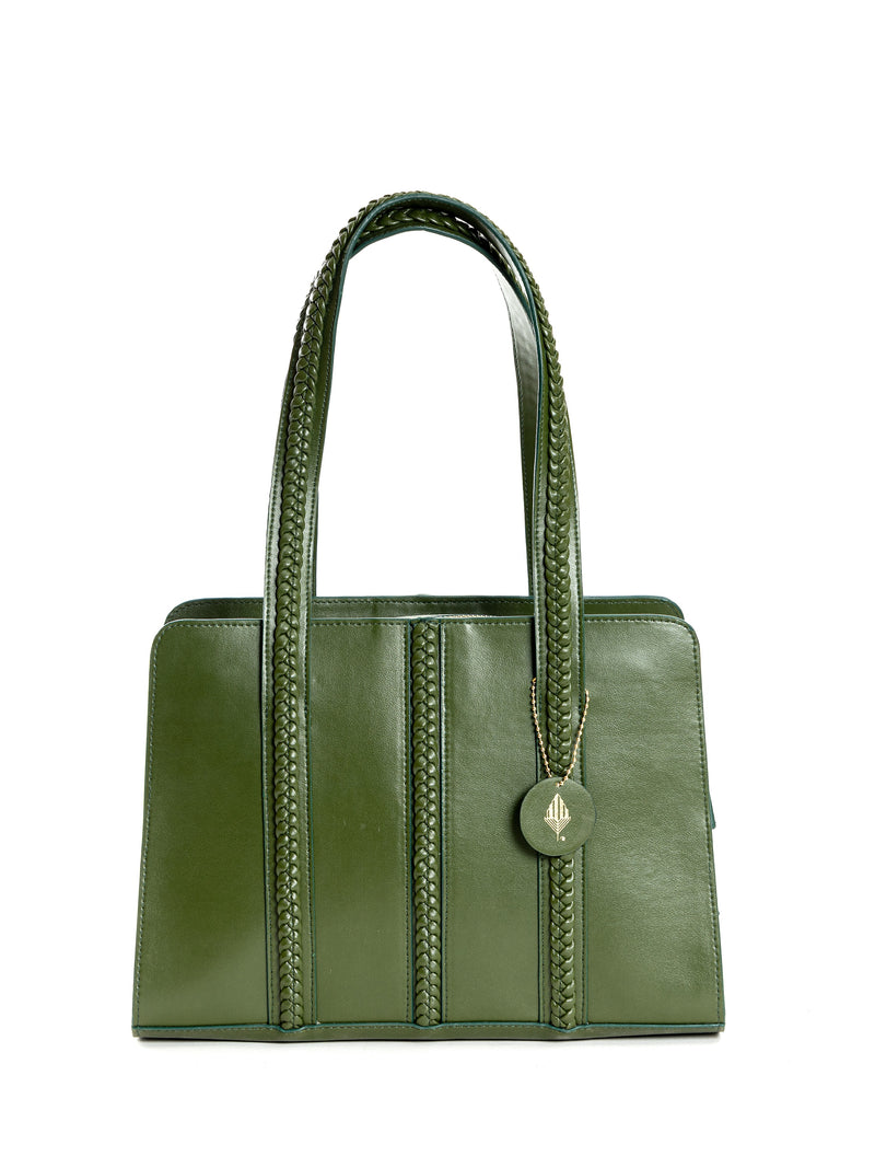 Green Hermitage Gaia Vegan Leather Shoulder Bag (Green)