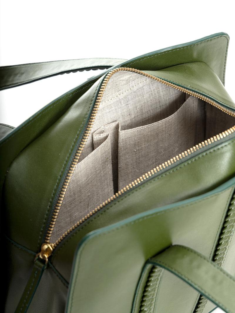 Green Hermitage Gaia Vegan Leather Shoulder Bag (Green)