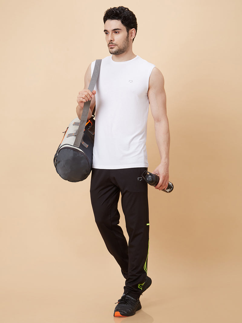 Roar for Good White Bamboo Gym Vest for Men | Anti odour, Anti Microbial and Super Soft | Comfortable Activewear Tanks