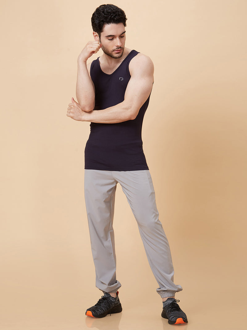 Roar for Good Blue Bamboo Vest for Men | Regular Fit, Super Soft, and Thermoregulating | Anti odour and Anti Microbial