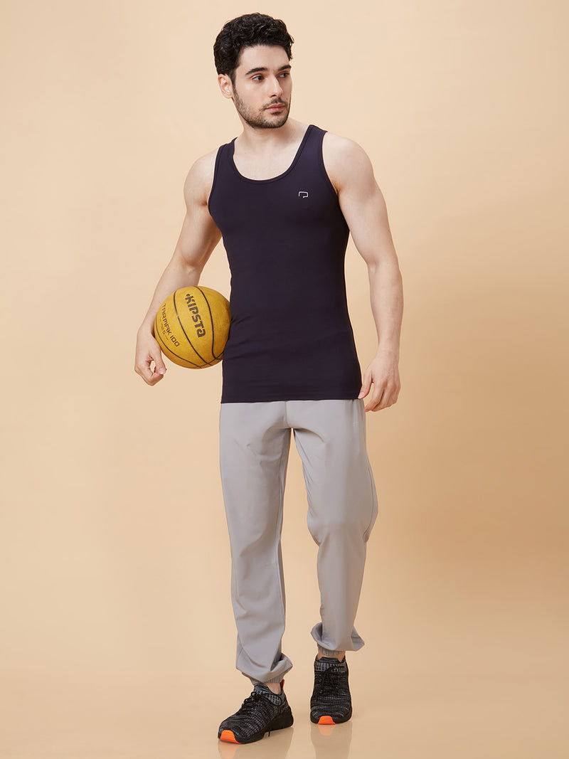 Roar for Good Blue Bamboo Vest for Men | Regular Fit, Super Soft, and Thermoregulating | Anti odour and Anti Microbial