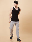 Roar for Good Black Bamboo Vest for Men | Regular Fit, Super Soft, and Thermoregulating | Anti odour and Anti Microbial