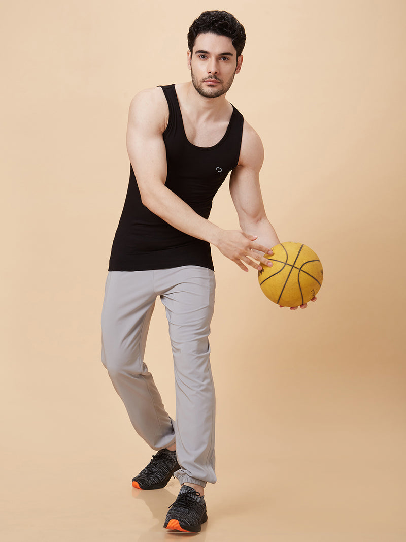 Roar for Good Black Bamboo Vest for Men | Regular Fit, Super Soft, and Thermoregulating | Anti odour and Anti Microbial