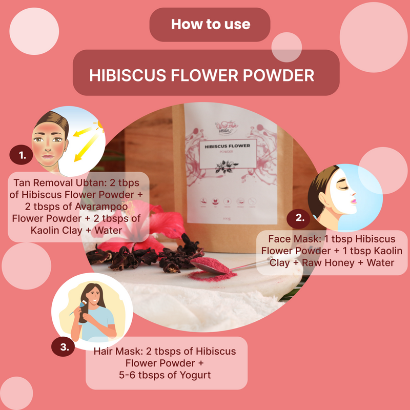 Vriksha Veda Pink Red Hibiscus Powder
