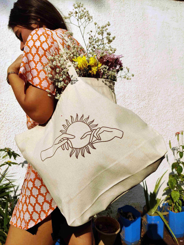 Patrah Adam's Hand Art Canvas Tote Bag