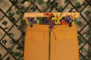 Ethically made Mustard Yellow Front Zip linen Skirt with flap pocket detail