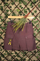 Ethically made Purple linen Shorts with patch pocket