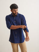 Patrah Khadi - Handwoven Indigo Ocean Handloom shirt