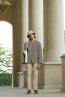 Vasudhaa Vastrram Kamanam - men's grey Organic Linen and bamboo Full Sleeve Shirt