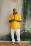 Islands of Loom 90% Organic linen + 10% Ecovero™ Blend Men's Yellow Sunshine Shirt