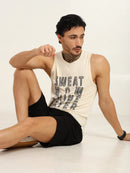Men's Bamboo Fabric Workout Gym Vest | Cream