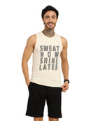 Men's Bamboo Fabric Workout Gym Vest | Cream
