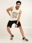 Men's Bamboo Fabric Workout Gym Vest | Cream