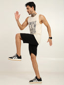 Men's Bamboo Fabric Workout Gym Vest | Cream