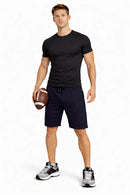 Bamboo Active Shorts with side Pockets for Men | Breathable & Ultra-Soft Gym, Lounge & All-Day Wear | Navy Blue