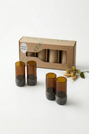 O.U.A.T. Morning Shot Glass Set of 4 | 120 ml Upcycled Glasses for Juices, Wellness Shots & Cold Brew
