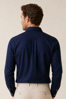 Venhoma Cotton Oxford Men's Navy Blue Shirt