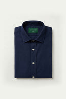 Venhoma Cotton Oxford Men's Navy Blue Shirt