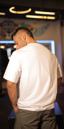 Solid Oversized Men T-shirt in Off-White