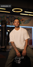 Solid Oversized Men T-shirt in Off-White