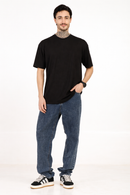 Men Black Oversized Plain Bamboo T-Shirt – Soft, Breathable & Sustainable | Black