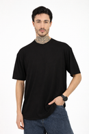 Men Black Oversized Plain Bamboo T-Shirt – Soft, Breathable & Sustainable | Black