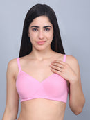 Bamboo Fabric Full Coverage Padded T-shirt Bra | Baby pink