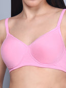 Bamboo Fabric Full Coverage Padded T-shirt Bra | Baby pink