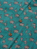 Patrah Block Blue Scooter Printed Shirt
