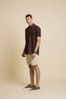 Patrah Block Boho Black Printed Shirt