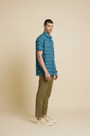 Patrah Block Blue Giraffe Printed Shirt
