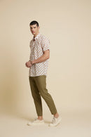 Patrah Block White Floral Handblock Printed Shirt