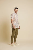 Patrah Block White Floral Handblock Printed Shirt