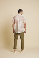 Patrah Block White Floral Handblock Printed Shirt