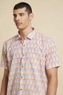 Patrah Block Purple Pineapple Handblock Printed Shirt