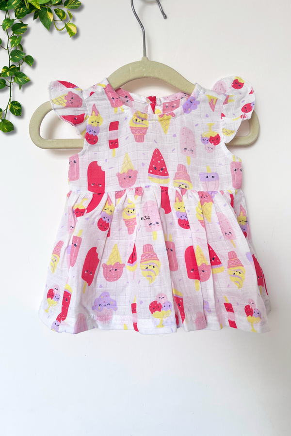 Momokos - 100% Organic Cotton Popsical Paradise Muslin Dress