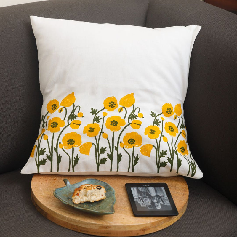 Floral Recycled cotton cushion cover | 20x20 inch | Available with cushion