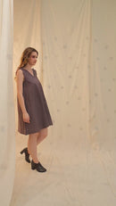 Thread Game Hand Woven - Organic Khadi Sleeveless Pleated Dress